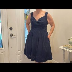 Lilly Pulitzer Cyndi Eyelet Dress in Navy Blue